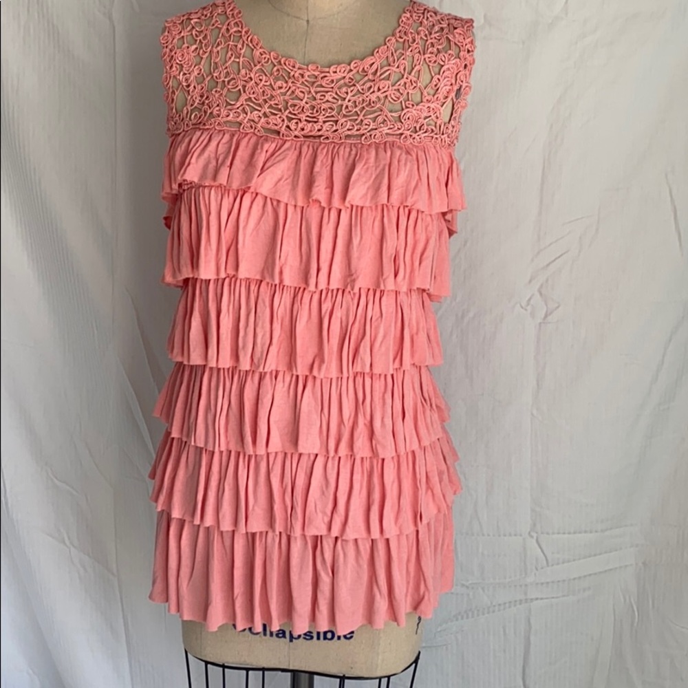 Embellished ruffle top